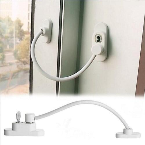 Window Lock Security Cable Lock Door Safety Restrictor Child Room Window And Door Security Restrictor with Key 19*6.5*4cm