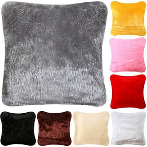 Fluffy Faux Fur Cushion Cover 17x17" Uk For Home Sofa Chair Bedroom Decoration Plush Throw Pillow Cases