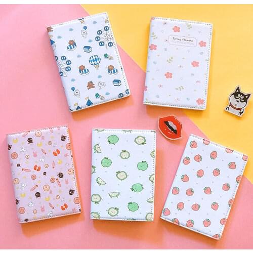 Travel abroad cartoon little fresh fruit pattern passport protection bag waterproof passport bag passport clip bag