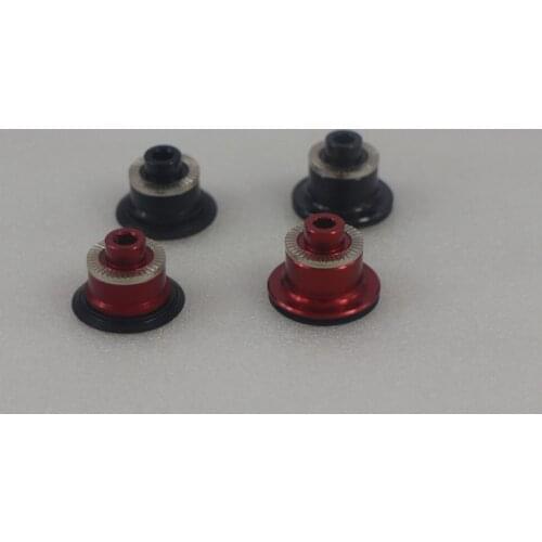 QR side caps adaptors for Powerway M74 rear hub PFH-M74 converter, black & anodized red, alloy, O.L.D. 170mm 191mm, snow bicycle
