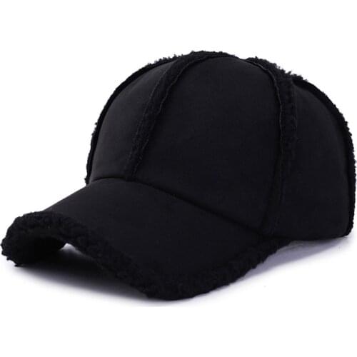 Autumn winter deerskin cashmere lamb hair baseball cap Korean version wild outdoor caps warm cute hat trendy Unisex hip-hop hats