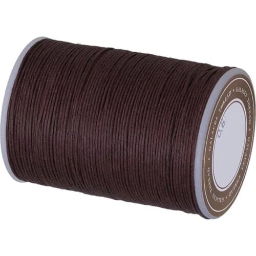 Handmade Sewing Accessories Wax Waxed Cord String Dark Brown 0.6mm Dia