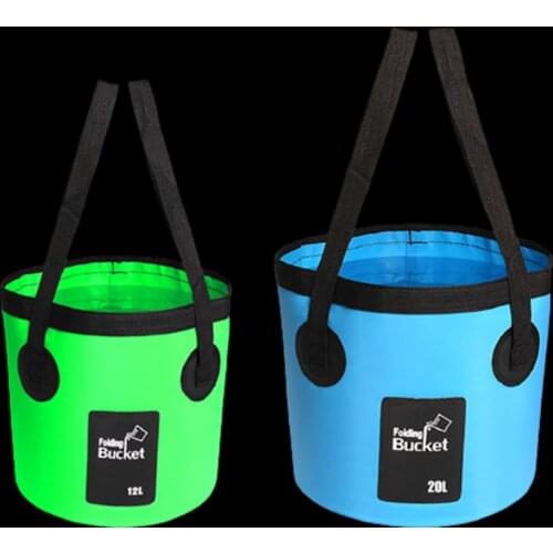 WALK FISH 12L/20L 500D Folding Bucket Fishing Waterproof Portable Folding Bag Storage Outdoor Car Wash Camping Fishing Buckets