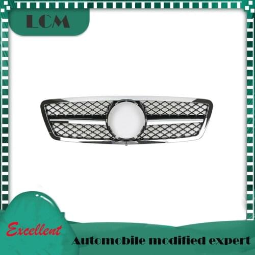SL Style Front Bumper Racing Grille For Mercedes For Benz C-class W203 2000-2006 with Emblem