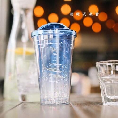 Constellation Straw Cup for Adults and Girls Simple with Lid Net Red Ins Water Cup Portable