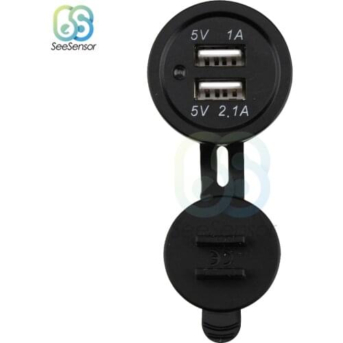Universal 5V 2.1A/1A Cigarette Lighter Car Charger USB Vehicle DC12V-24V Waterproof Dual USB Charger 2 Port Power Socket