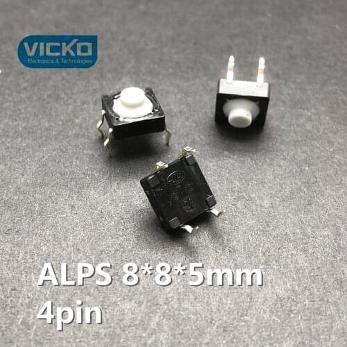 Japan ALPS 8*8*5 8*8*5mm 8*8 4pin conductive rubber head waterproof dustproof touch switch silent button silicone micro move