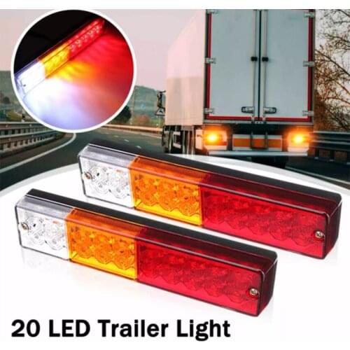 2Pcs 12V/24V Waterproof Car 19 20 26 46LED Tail Light Rear Lamps Boat Trailer Rear Turn Signal Indicator for Trailer Truck Car