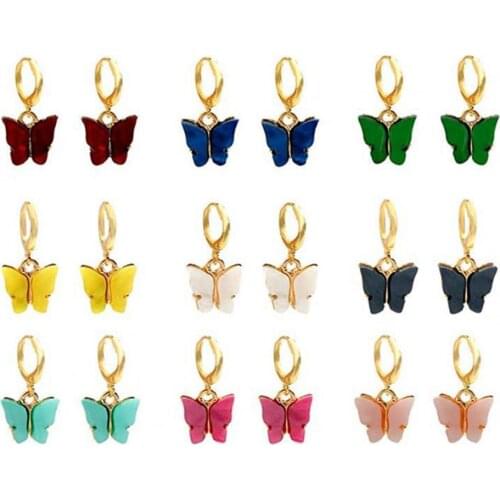 2021 Trend 1 Pair Earrings Animal Shape Elegant Fashion Color Women Acrylic Bright Color Dangle Earrings for Woman Dating