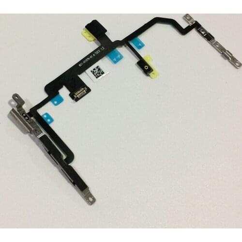 10Pcs/lot Power On Off Button Flex Cable Volume Switch Mute Silence Control Flex Cable with Metal Bracket For iPhone 8 Plus 5.5"