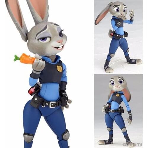 11cm Anime Zootopia Figma Judy Hopps Action Figure Movable Joints Rabbit Figurines Toys for Youth