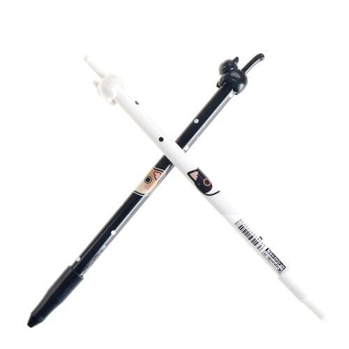 2pcs/lot New Kid Children Cute Kitten Cat Footprints Black Gel Ink Roller Pen for Drawing Stationery Tools Gift Toys