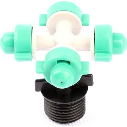 20Set 1/2'' Male Thread To 6mm Flat Head Connectors+Crossing Atomizing Sprinkler Micro Irrigation Plants Watering Spray Emitter