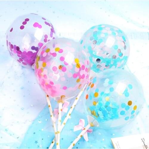 5 inch Candy Color Various Balloon Cake Topper Set Birthday Party Cake Ballons Decoration Wedding Decor Cake Balloon Supplies