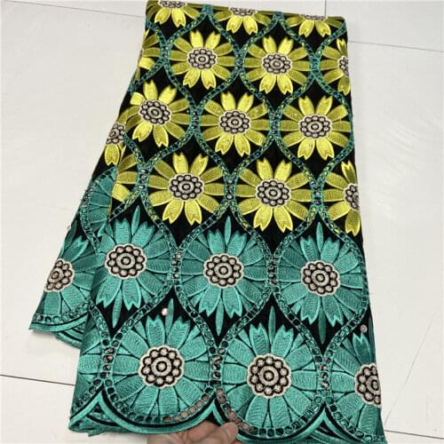 5 Y Swiss lace fabric 2021 heavy beaded embroidery African lace fabrics 100% cotton fabric Swiss voile lace in Switzerland HL726