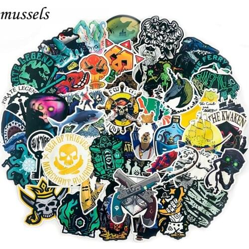 50-100Pcs Rogue Sea Pirate Style Stickers scrapbooking For suitcase slide guitar Gift children toy boat to luggage Stickers
