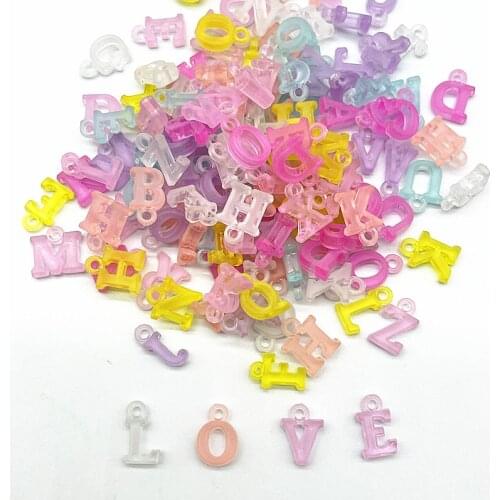 50pcs letter Suspension Clasp Shape Acrylic Bead Loose Spacer Beads for Jewelry Makeing DIY Handmade Accessories