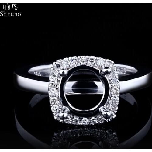 6-8mm Round Cut 925 Sterling Silver 100% Genuine Natural Diamonds Semi Mount Engagement Wedding Ring Setting Women Fine Jewelry