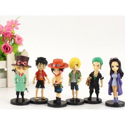 8cm 6pcs/lot Anime Monkey D Luffy Ace Boa Hancock Zoro Sabo Sanji PVC Action Figure Model Toy Doll Children Gifts