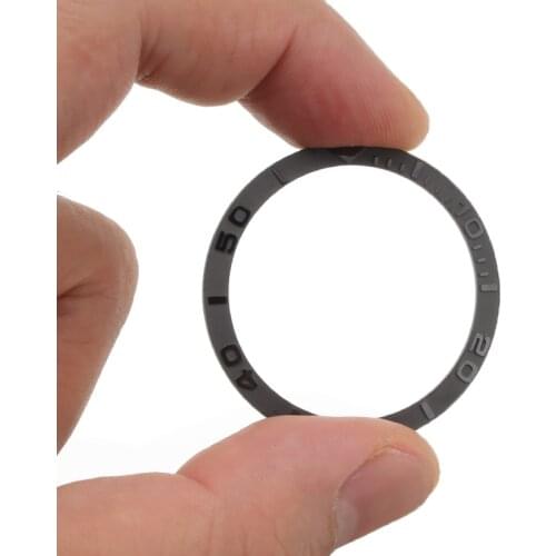 Silver Black Watch Accessories Waterproof Cover Zirconia Ceramic Ring Mouth Ceramic Scale Ring 38 * 31.8 * 1.2mm Unisex