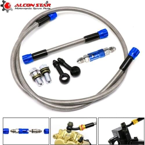 Alconstar- Motorcycle Aluminum AN3 Brake Caliper Quick Removal Cover Disassembly Replace Brake Line Connector Brake Tubing set