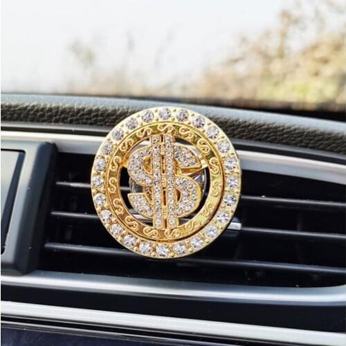 Rhinestone Automobile Air Conditioner Freshener Vent Solid Car Perfume Clip Money Decor Air Fragrance Smell Diffuser Accessories
