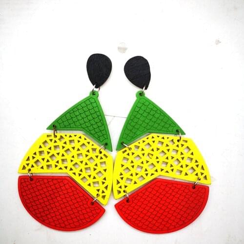 Free shipping!Rasta Drop Stud Earrings
