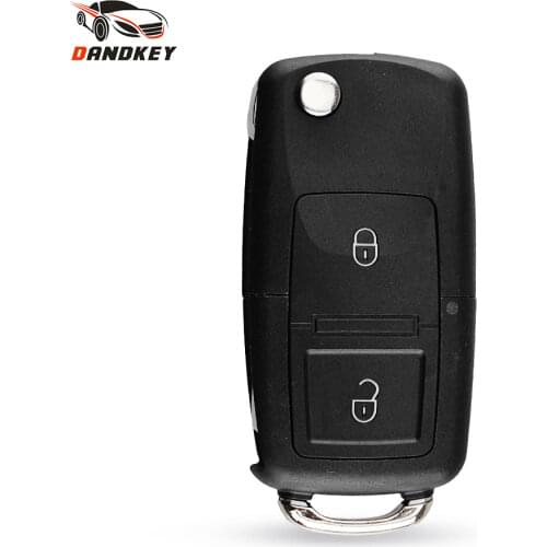 Dandkey Flip Remote Key Case Shell For Vw VOLKSWAGEN MK4 Bora Golf Passat Polo Alhambra Touran 2 Bunttons Folding Key With logo