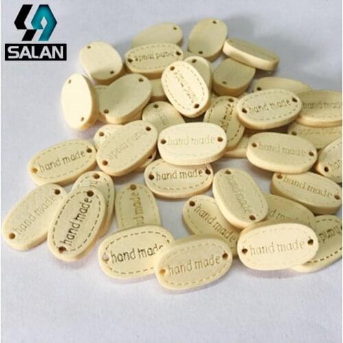 Spot direct wooden oval button handmade DIY children clothing accessories letter mark the original button