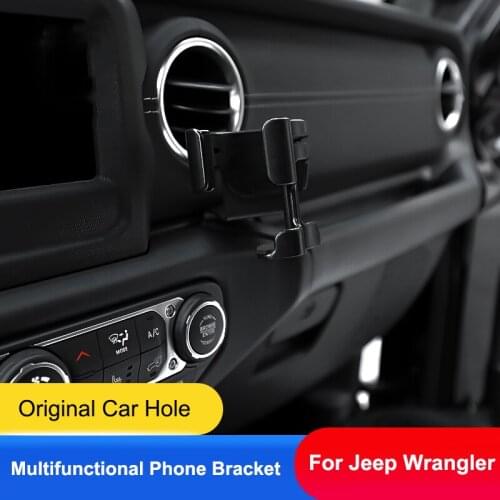 QHCP Car Phone Bracket Drinks Mobile Phone Stretch Holders Water Cup Bottle Stand Multifunction For Jeep Wrangler JL 2018 2019