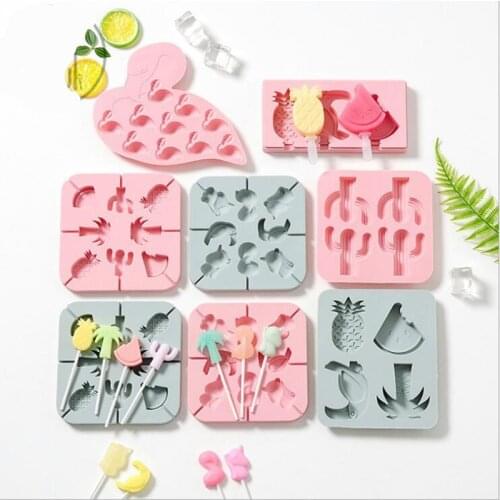 DIY Creative Ice Cream Mold Flamingo Cactus Lollipop Decorating Mould Chocolate Fondant Baking Tools Kitchen Accessories