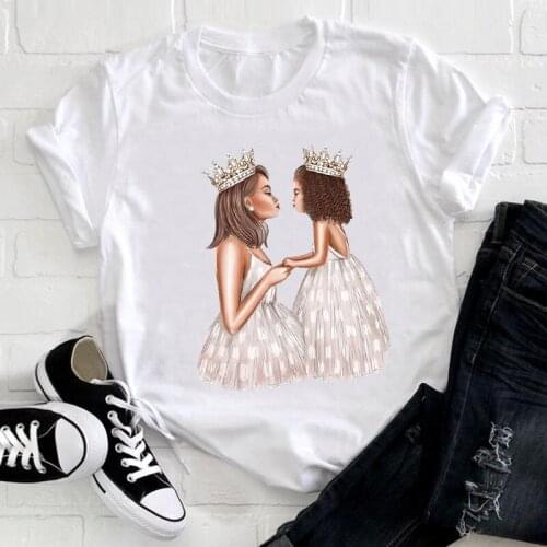 Women Clothing Elegant Girl Daughter Mama Mom Mother Love 90s Summer Clothes Print Tshirt Female Tee Top Graphic T-shirt