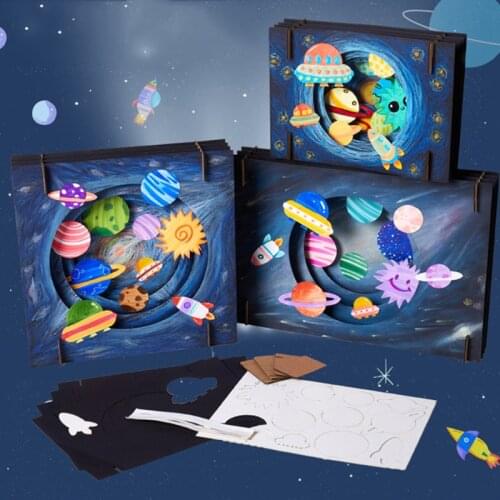 Creative 3D DIY Handmade Painting Vast Starry Sky Animal Dinosaur Ocean Art And Craft Toys For Kids Kindergarten Educational Toy