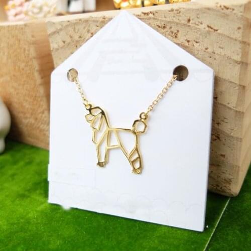Wholesale Trendy Gold Color Silver Color Poodle Necklace Women Origami Statement Necklace Pet Jewelry