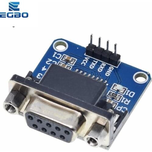 1PCS EGBO MAX3232 RS232 to TTL Serial Port Converter Module DB9 Connector MAX232