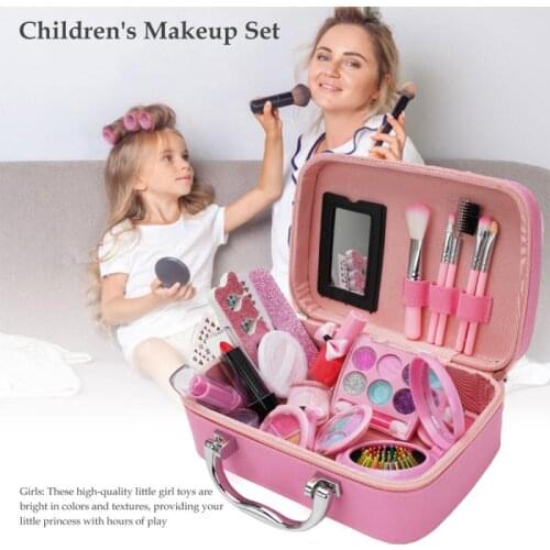 Play House Set Washable Cosmetics Make Up Toys Kids Makeup Set Toys Beauty Mini Box Washable Real Childrens Cosmetics Box