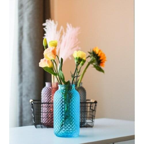 Mosaic glass vase clear glass vase closing vase dining table decoration bedroom home decoration vase