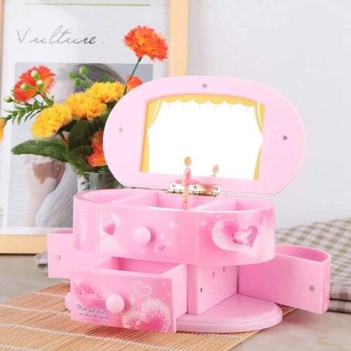 New Rotating Ballerina Music jewelry Box To Send Girlfriend Birthday Gift Music Boxs Plastic Jewelry Storage Box Birthday Gift B
