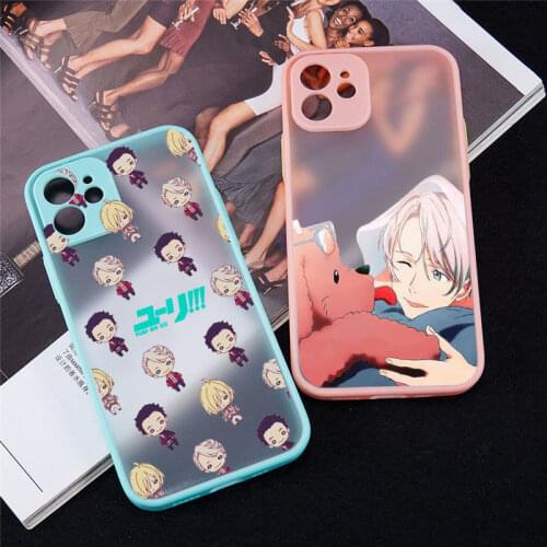 Soft Bumper Phone Case for IPhone X 11 12 Mini Pro XS MAX 8 7 6 6S Plus SE 2020 XR Japan Anime Hot Yuri on Ice Anime Cover Funda