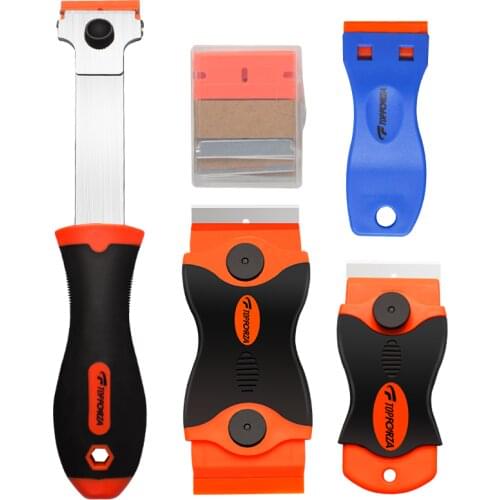 Mini Razor Blade Scraper Set Wrap Sticker Ceramic Glass Car Window Glue Cleaner Squeegee Remover Tool
