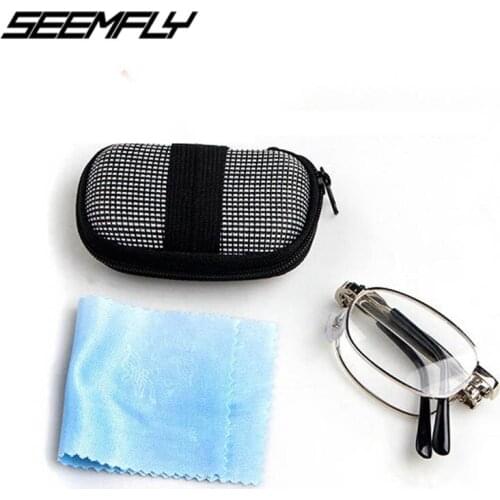 Seemfly Reading Glasses Women Men Metal Frame Vintage Folding Presbyopia Eyeglasses With Case Unisex Eyewear +1 1.5 2 2.5 3.5 4