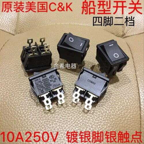 Original new 100% high current rocker switch 4pin 2gear warping rocker arm power switch 10A250V SW-2