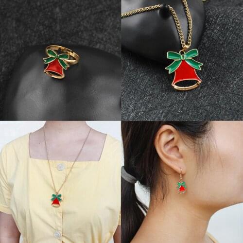 Jingle Bell Necklace Christmas Bells Jewelry For Women Gifts Christmas Charm Xmas Pendants Women Accessories