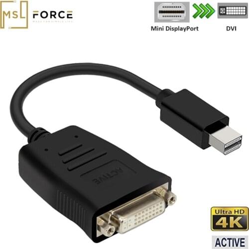 Mini DP DisplayPort to DVI cable Adapter to Female ACTIVE Cable Thunderbolt Converter for MacBook Pro AiMini TV Laptop Projector