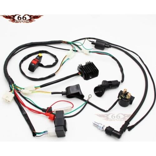 Complete Electrics Wiring Harness D8EA Spark Plug CDI Ignition Coil Kits For Chinese Dirt Bike 150cc 200cc 250cc Zongshen Loncin