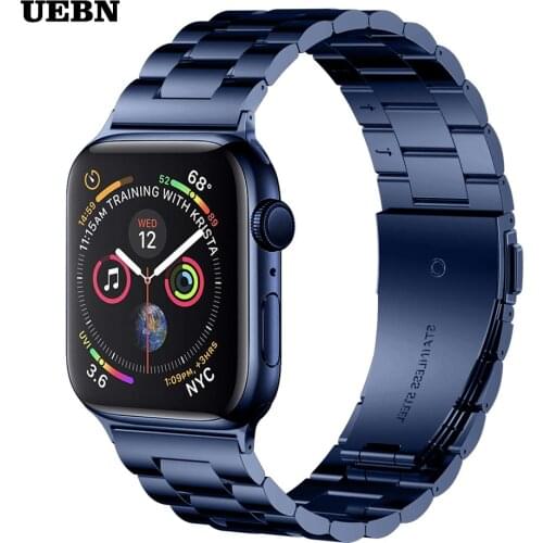 UEBN Classic Metal Stainless Steel Strap for Apple watch Series 6 40mm 44mm for iWatch SE 5 4 3 2 Bracelet 38mm 42mm watchband