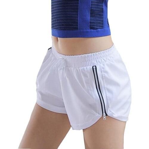 CKAHSBI Women Sport Fitness Yoga Shorts 2 In 1 Ladies Sport Running Short Fitness Side Zipper Clothes Jogging High Elasticity