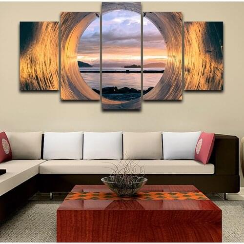 5 Pieces Nordic Modern Landscape Love Hanging Painting Simple Living Room Warm Bedroom Decorative Painting Canvas Painting Core
