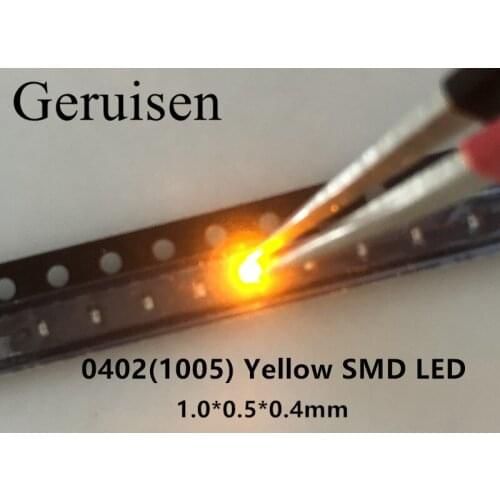 SMD LED Chip Yellow 0402 (1005) Surface Mount SMT Beads Light Emitting Diode LED Lamp/1000PCS