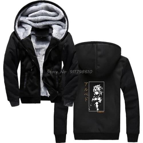 Albedo Genshin Impact hoodie anime Men Hooded Winter Thickening Keep Warm Sweatshirt Streetwear Harajuku